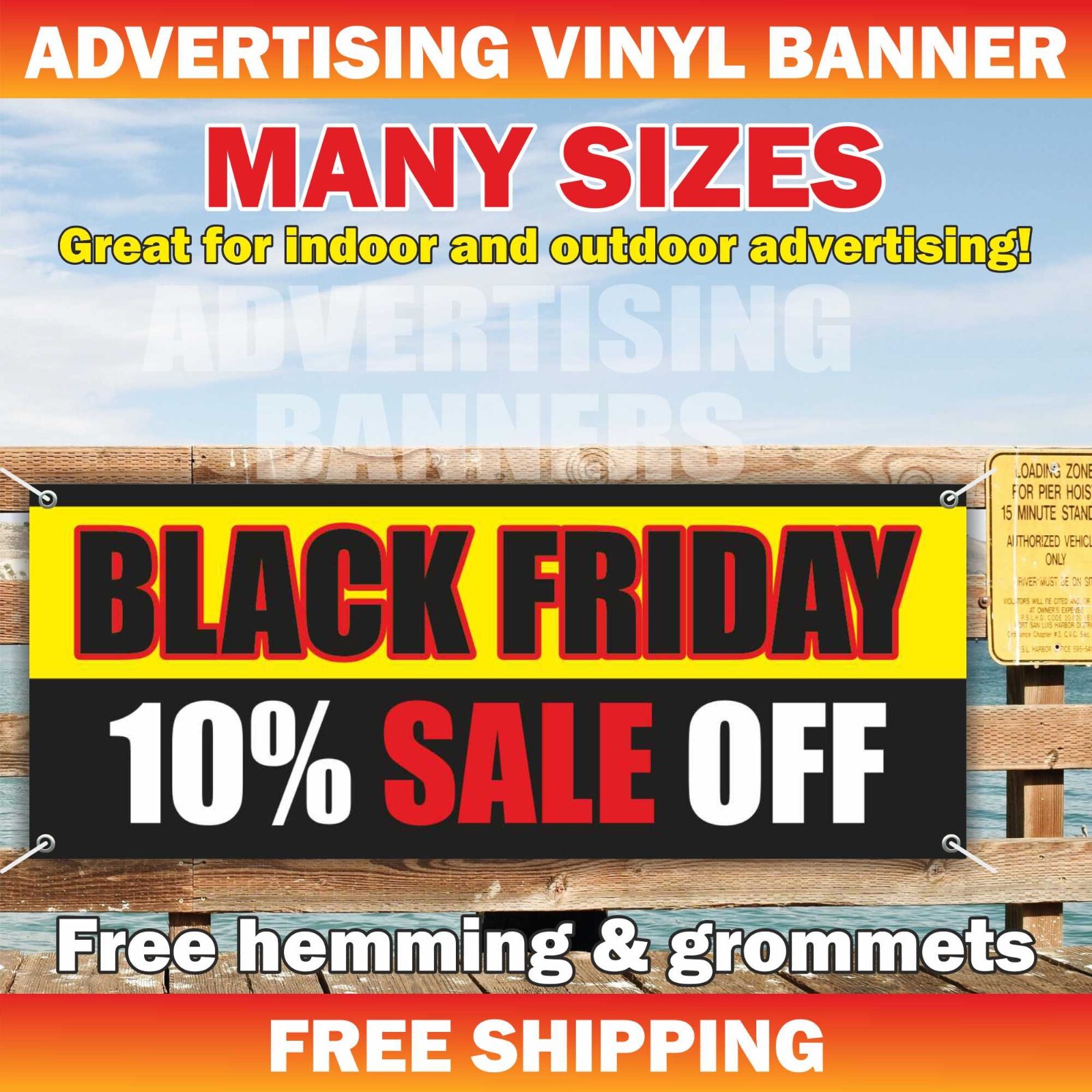 BLACK FRIDAY SALE Advertising Banner Vinyl Sign Clearance Discount Big Save %Off
