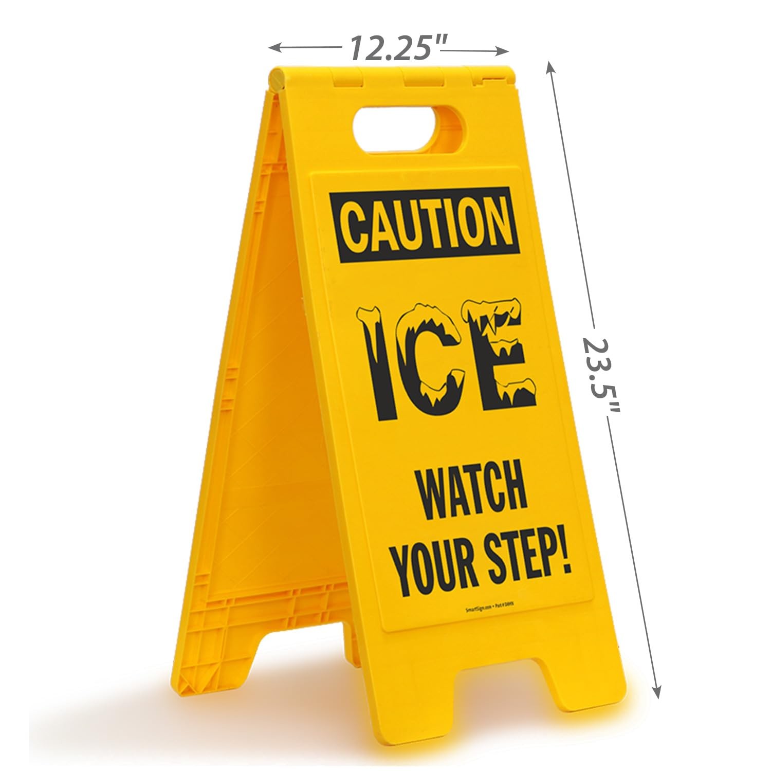 1 PCS 25×12 Inch Plastic Caution Ice Watch Your Step Folding Floor Signage