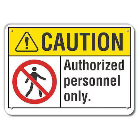 Lyle Lcu3-0079-Ra_14X10 Caution Sign, 10 In H, 14 In W, Aluminum, Horizontal