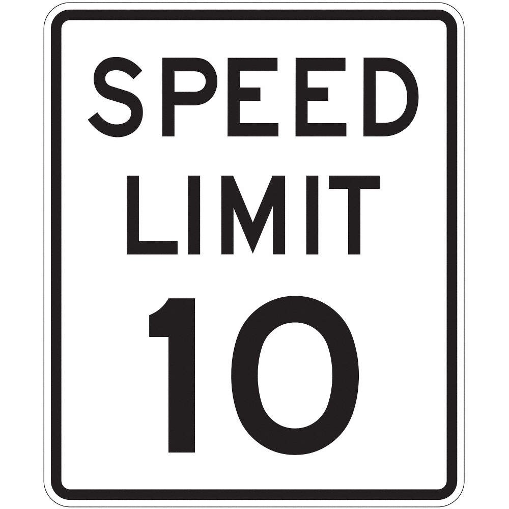 LYLE R2-1-10-18DA Speed Limit 10 Traffic Sign,24″ x 18″ 6DUY3