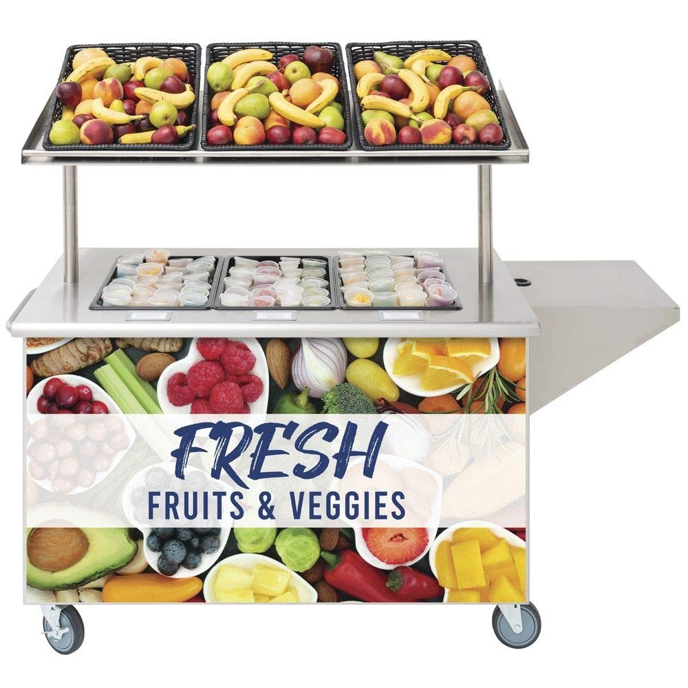 HUBERT® Vinyl Magnetic Fresh Fruit and Veggie Sign – 49″L x 26″H