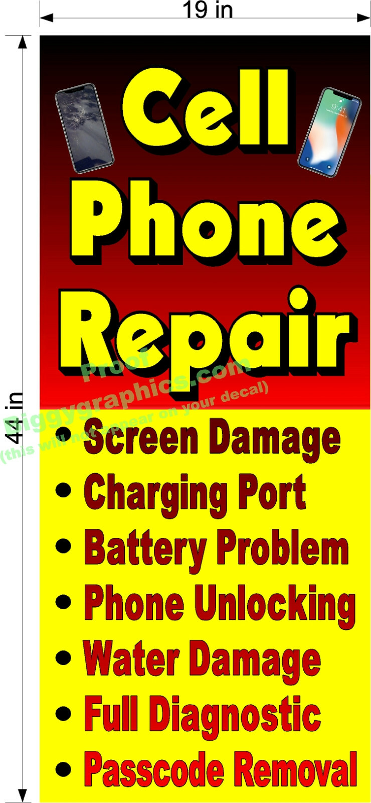 NEW! PERFORATED WINDOW VINYL DECAL 19″ X 44″ CELL PHONE REPAIRS