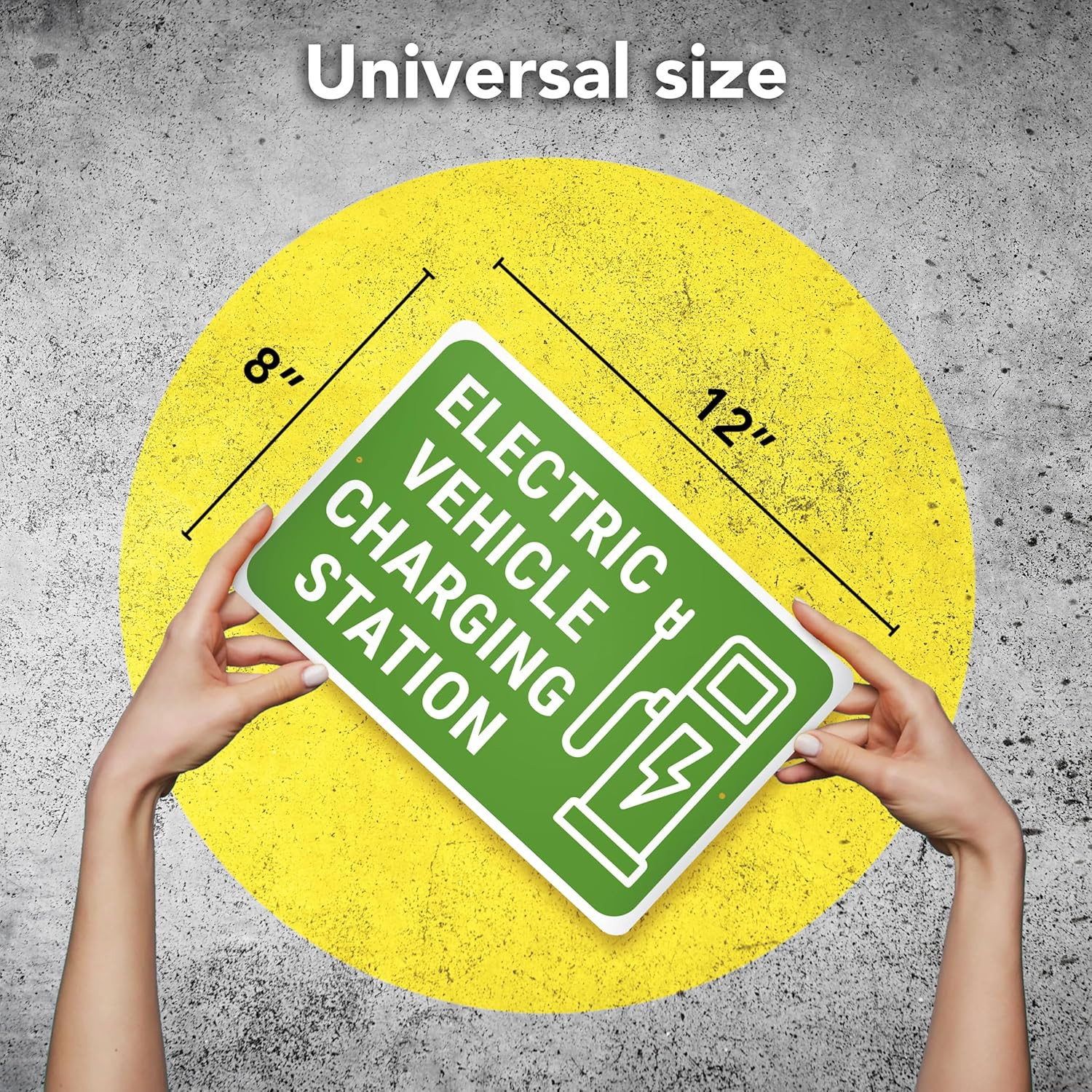 Electric Car Charging Station Sign – 8X12 Aluminum Ev Charging Sign for Garage
