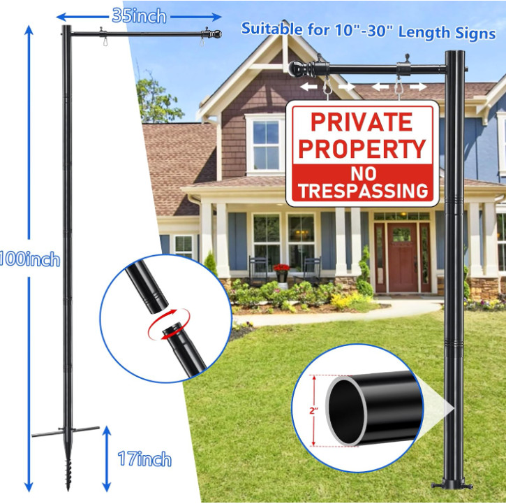 Real Estate Sign Post, 100 inch Realtor Yard Sign Post for Sale Signs, Rent S…