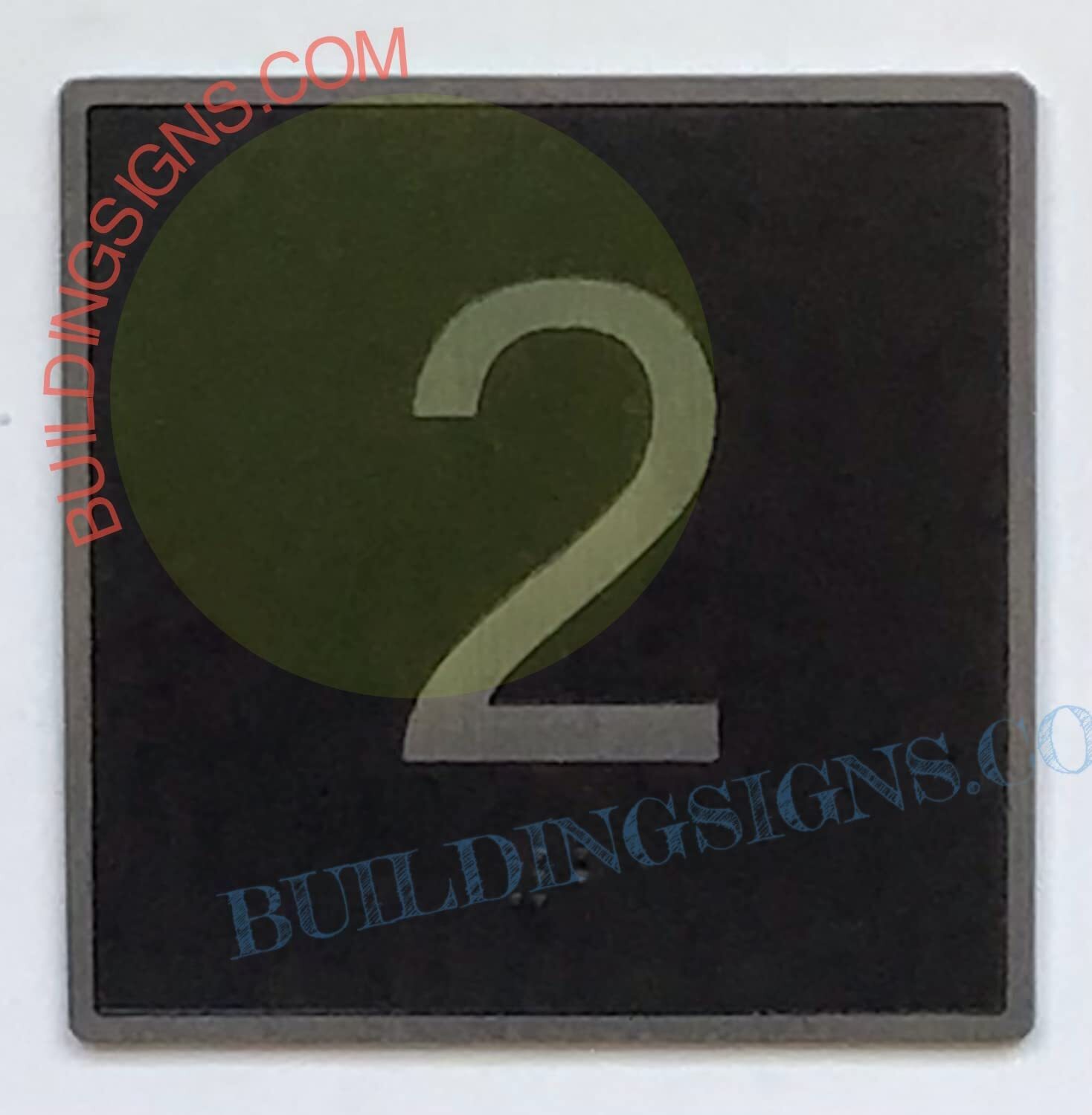 ELEVATOR FLOOR NUMBER 2 SIGN- ELEVATOR JAMB PLATE FLOOR 2 SIGN -REF24-1027