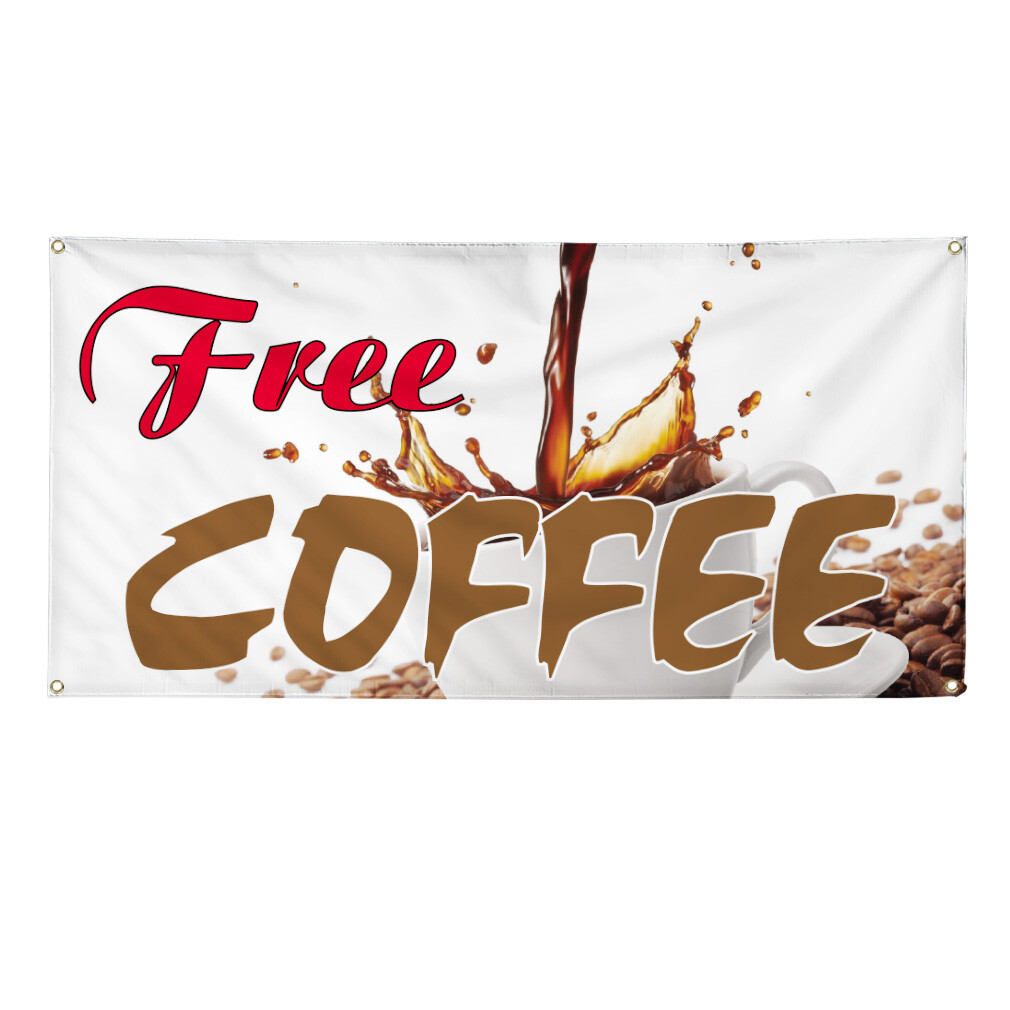 Vinyl Banner Multiple Sizes Free Coffee Outdoor Advertising Printing Outdoor