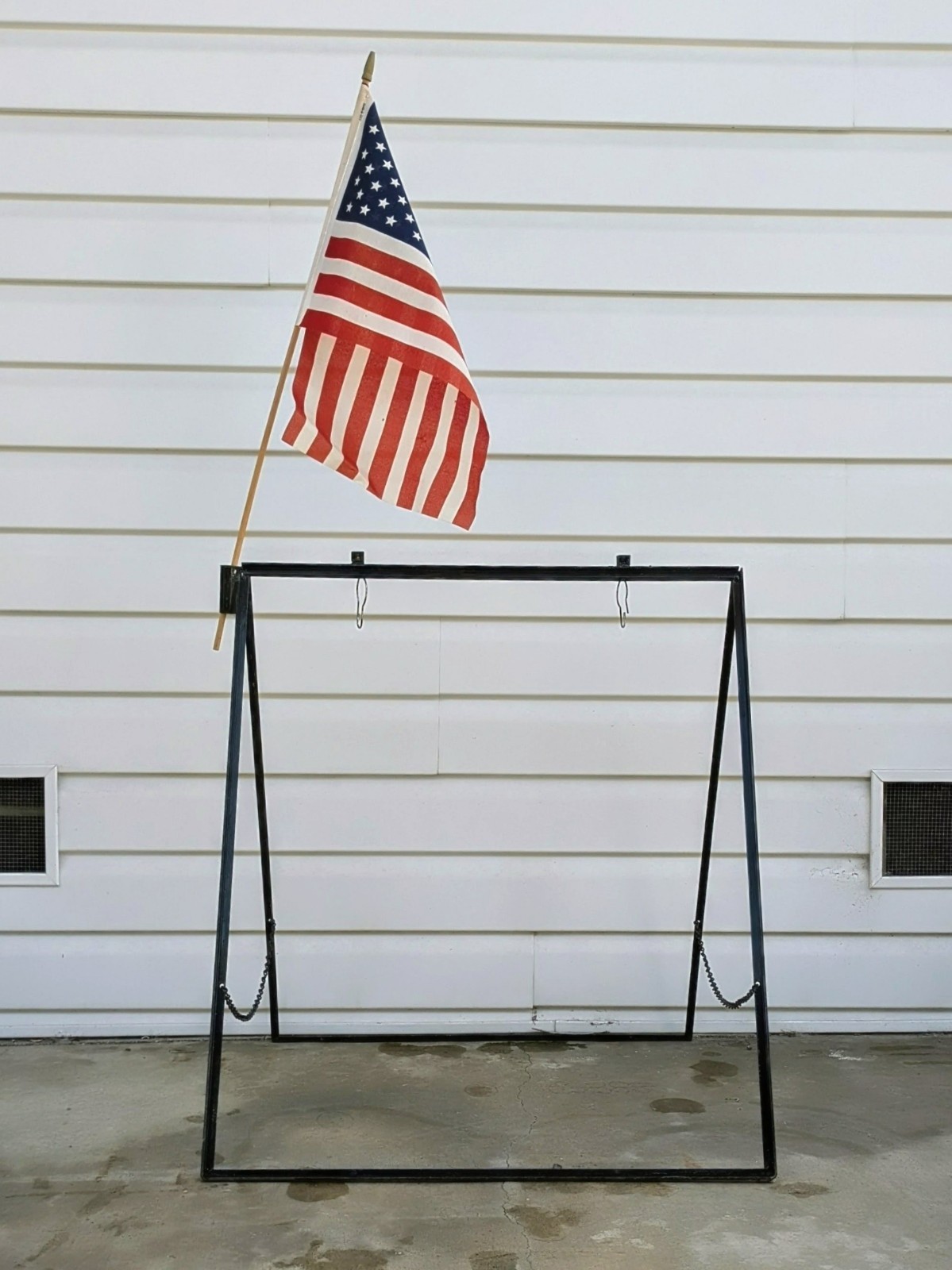 26′ x 30′ Metal A-Frame Signs, Black with flag holders