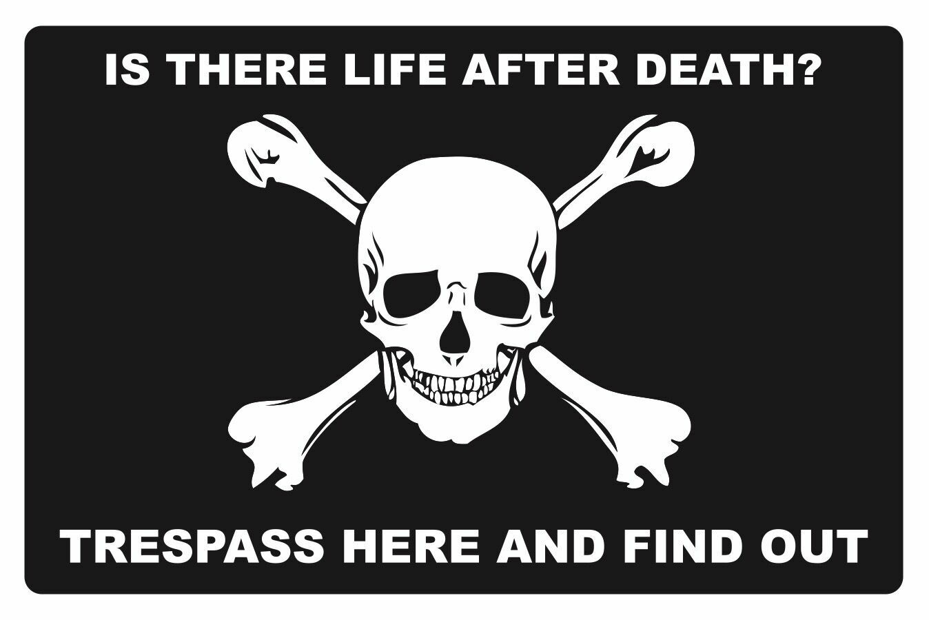 Is There Life After Death…Trespass Here and Find Out – SECURITY SIGN- #PS-498