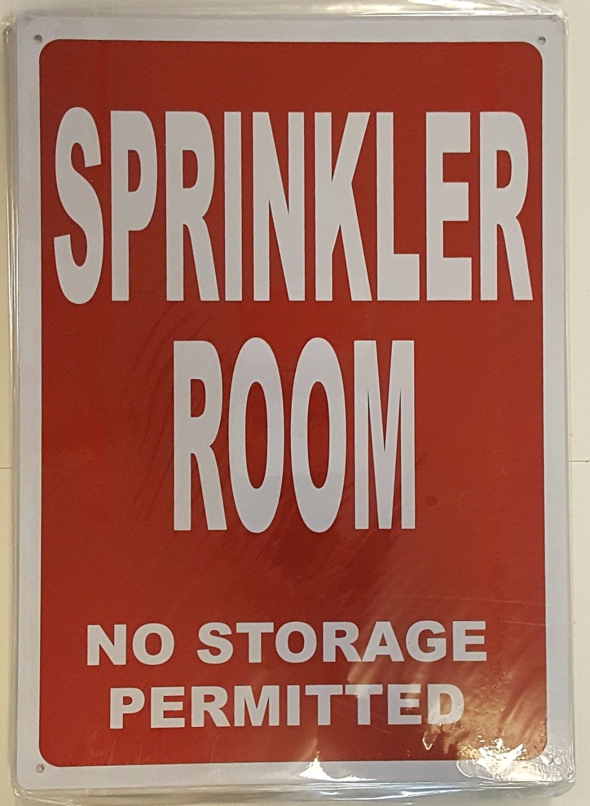 SPRINKLER ROOM SIGN- REFLECTIVE !!! (ALUMINUM 14X10)-RED