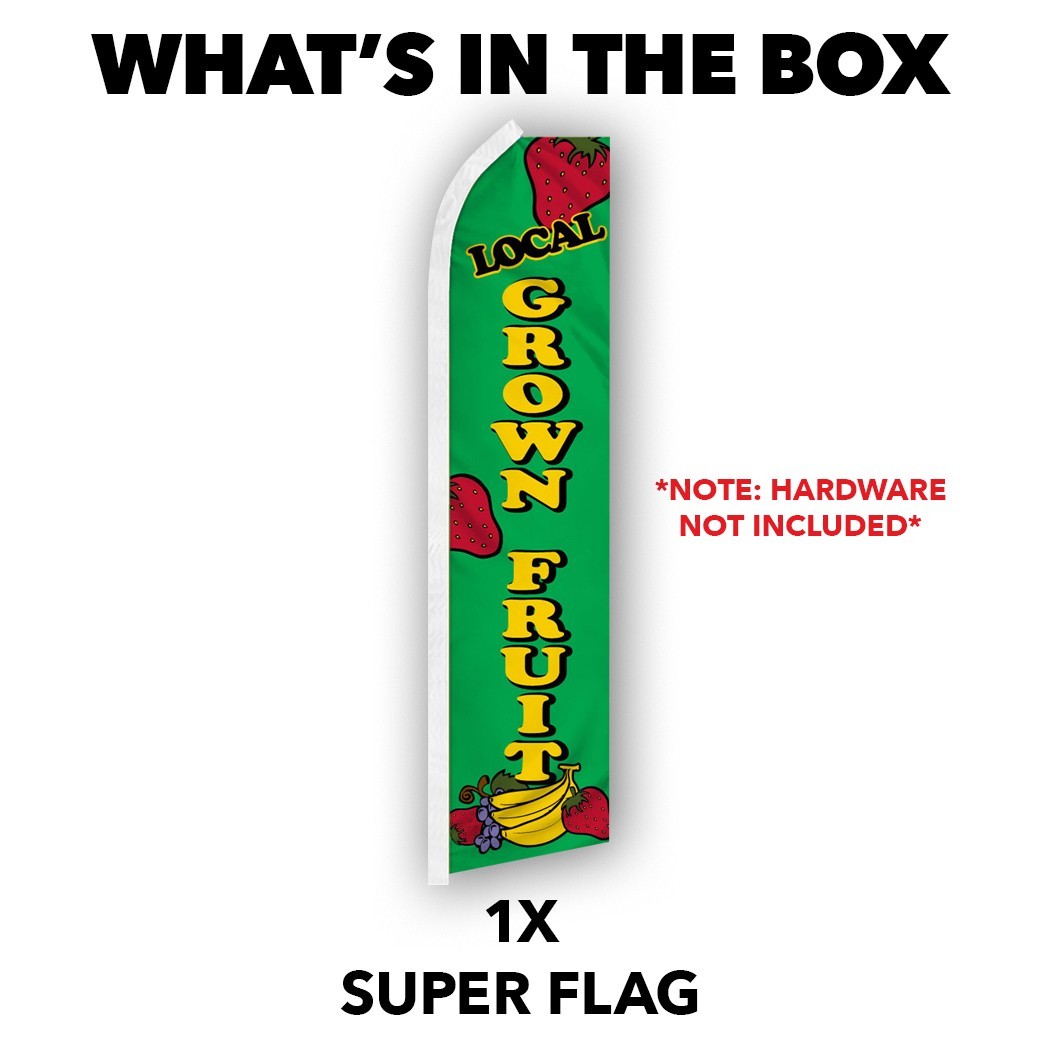 Local Grown Fruit Advertising Swooper Feather Flutter Flag Organic Fresh Produce