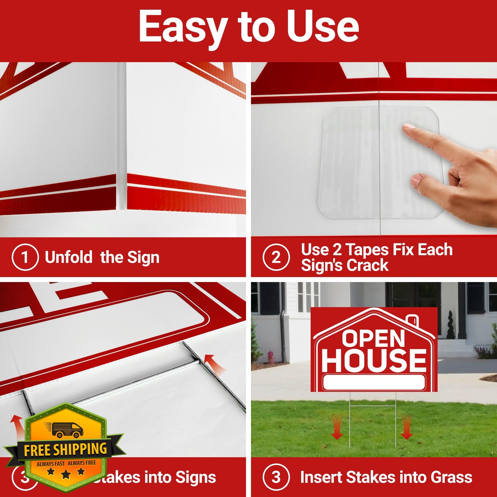 ComboJoy Open House Signs 2x 24″, 4x 17″