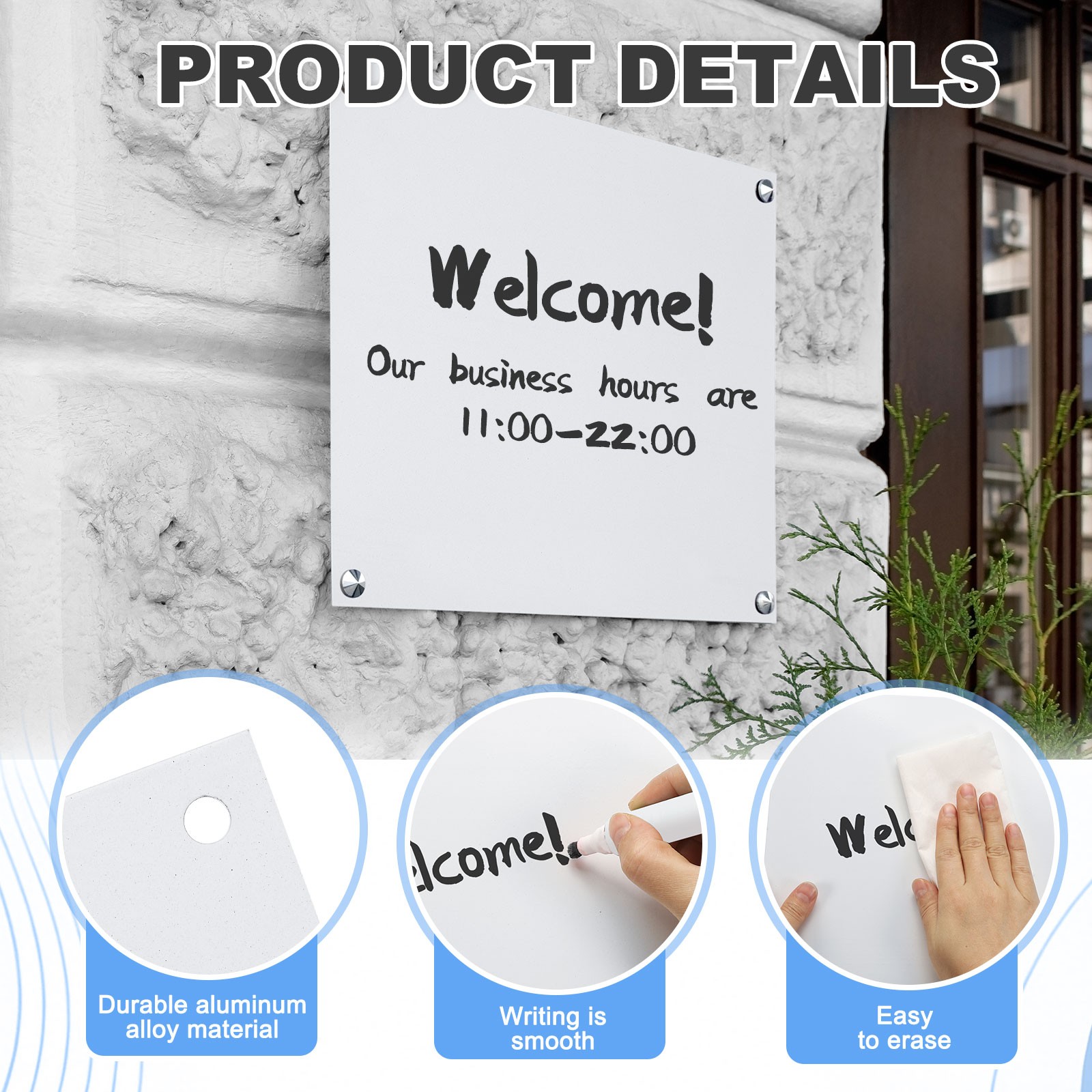 2 Pcs White Blank Metal Sign, 12.4×9.8″ Blank Sublimation Signs(0.02″ Thickness)