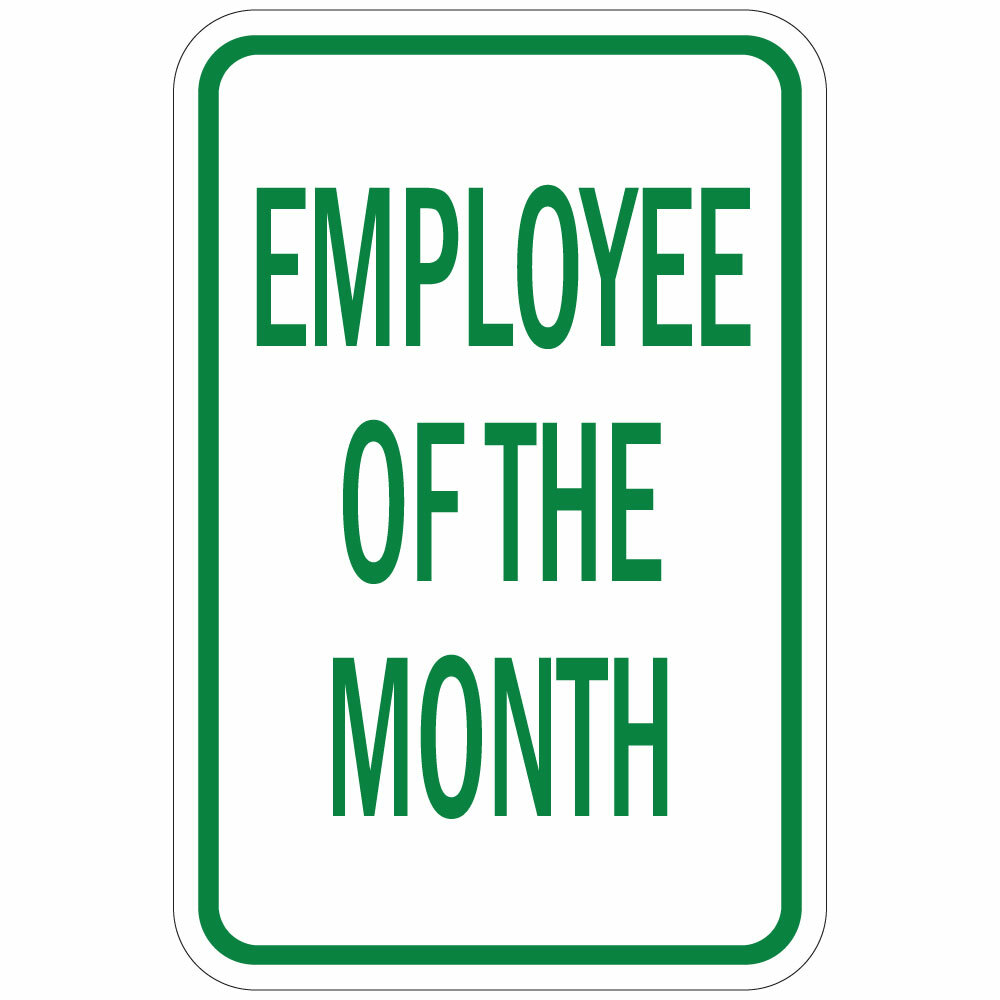 Vertical Metal Sign Multiple Sizes Employee of The Month Weatherproof Street