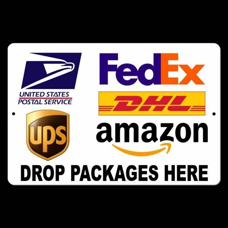 Drop packages here fedex usps amazon ups dhl Sign / Decal slg ms022 / Magnetic