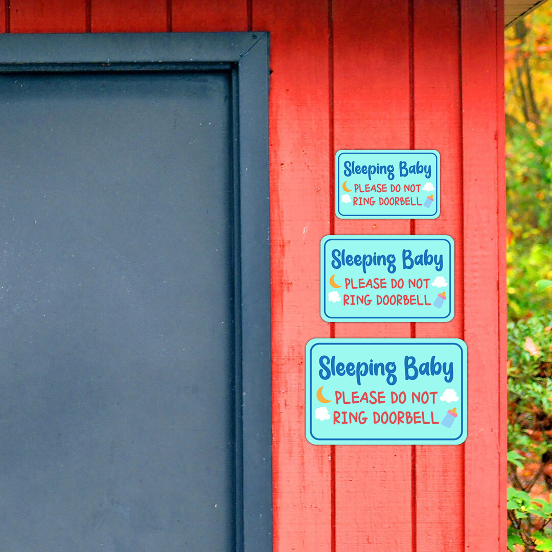 Classic Framed Plus Sleeping Baby Please Do Not Ring Doorbell Sign