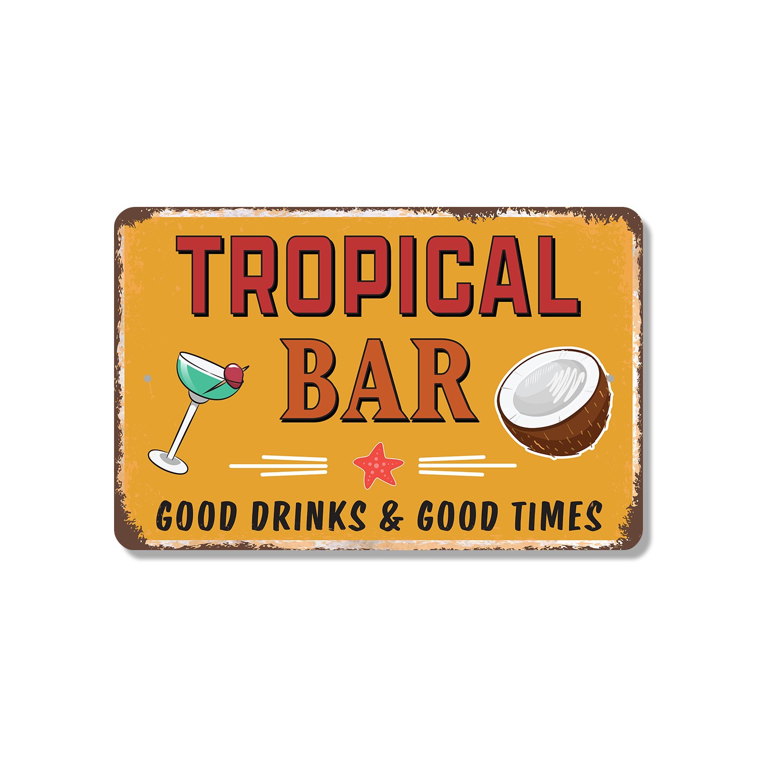 Tropical Bar Sign Rum Lime Sunshine Durable Perfect for Patios Tiki Bars Pool