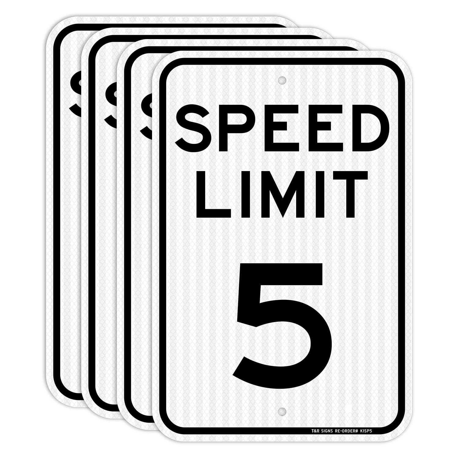 (4 Pack) Speed Limit 5 MPH Sign Slow Down Traffic Sign 18 x 12 Engineer Grade