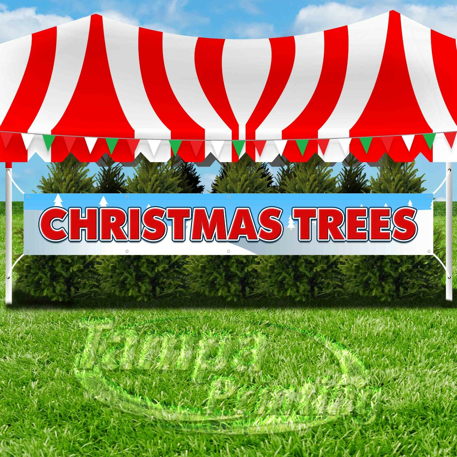 CHRISTMAS TREES Advertising Vinyl Banner Flag Sign LARGE XXL SIZE HOLIDAYS