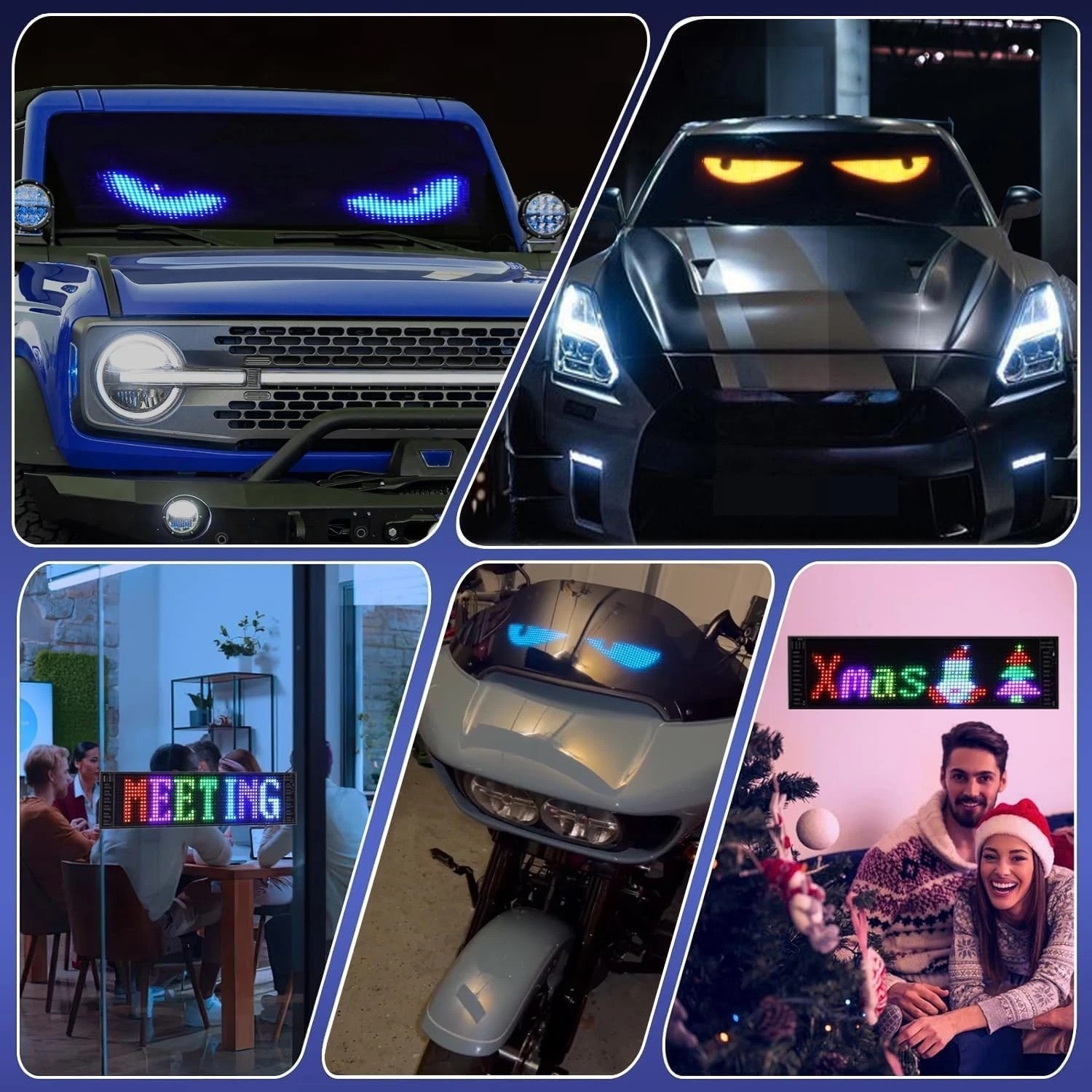 High-Resolution LED Message Sign – USB Powered Scrolling Display for Vehicles