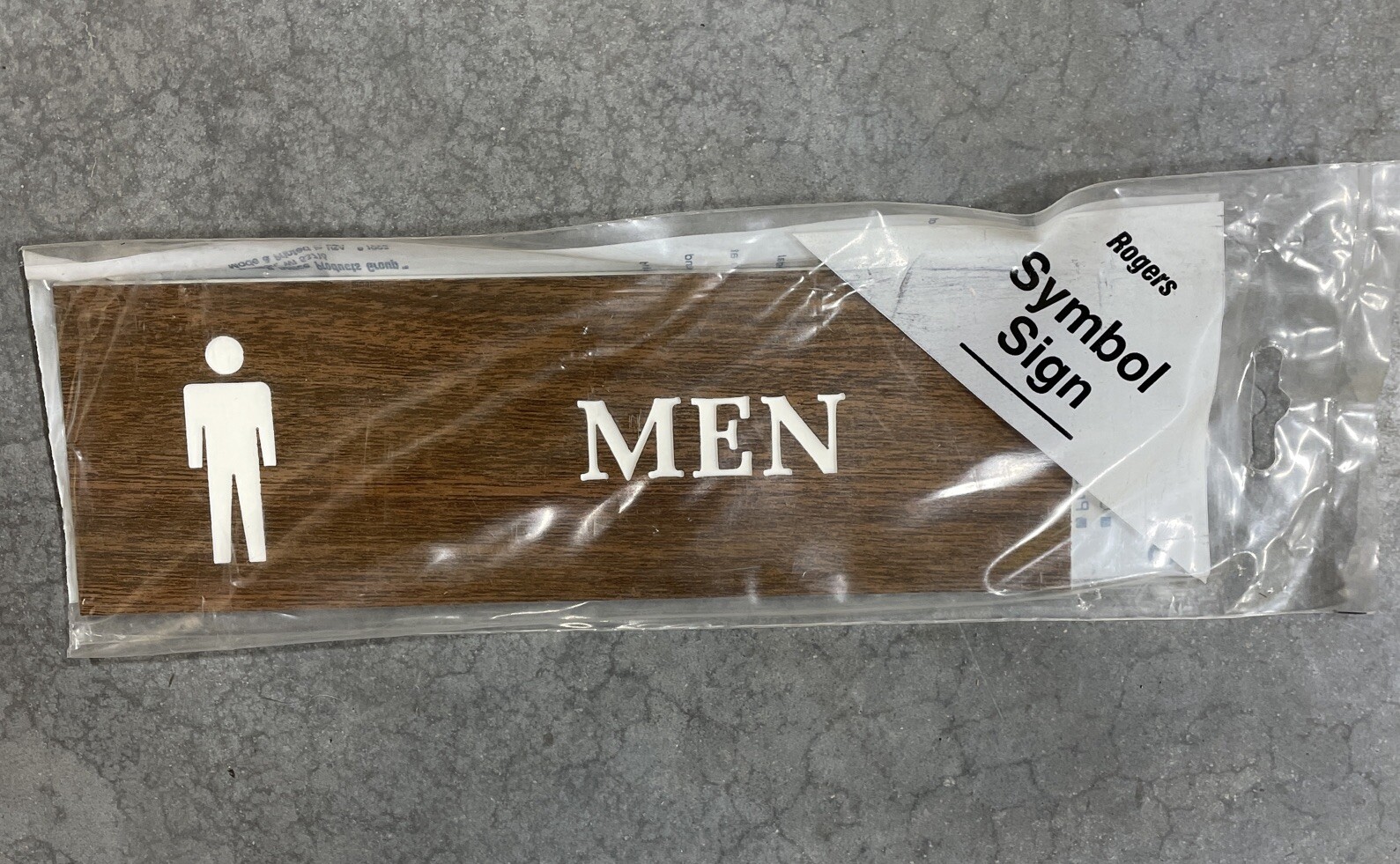 Men Symbol Sign – Brown/White Self-Adhesive – New