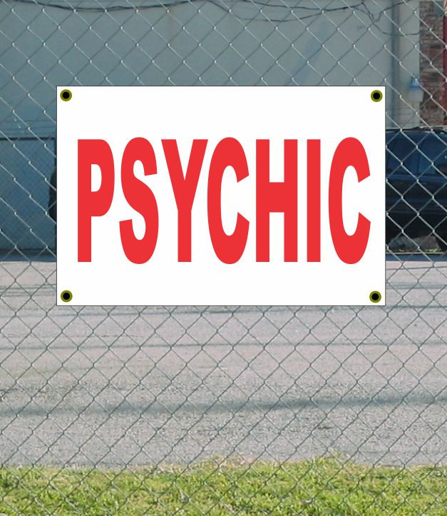 2×3 PSYCHIC Red & White Banner Sign NEW Discount Size & Price FREE SHIP
