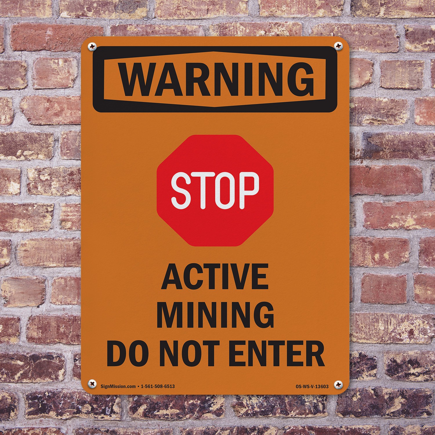 Active Mining With Symbol OSHA WARNING Sign Metal, Plastic, Decal 5 or 10 Pack