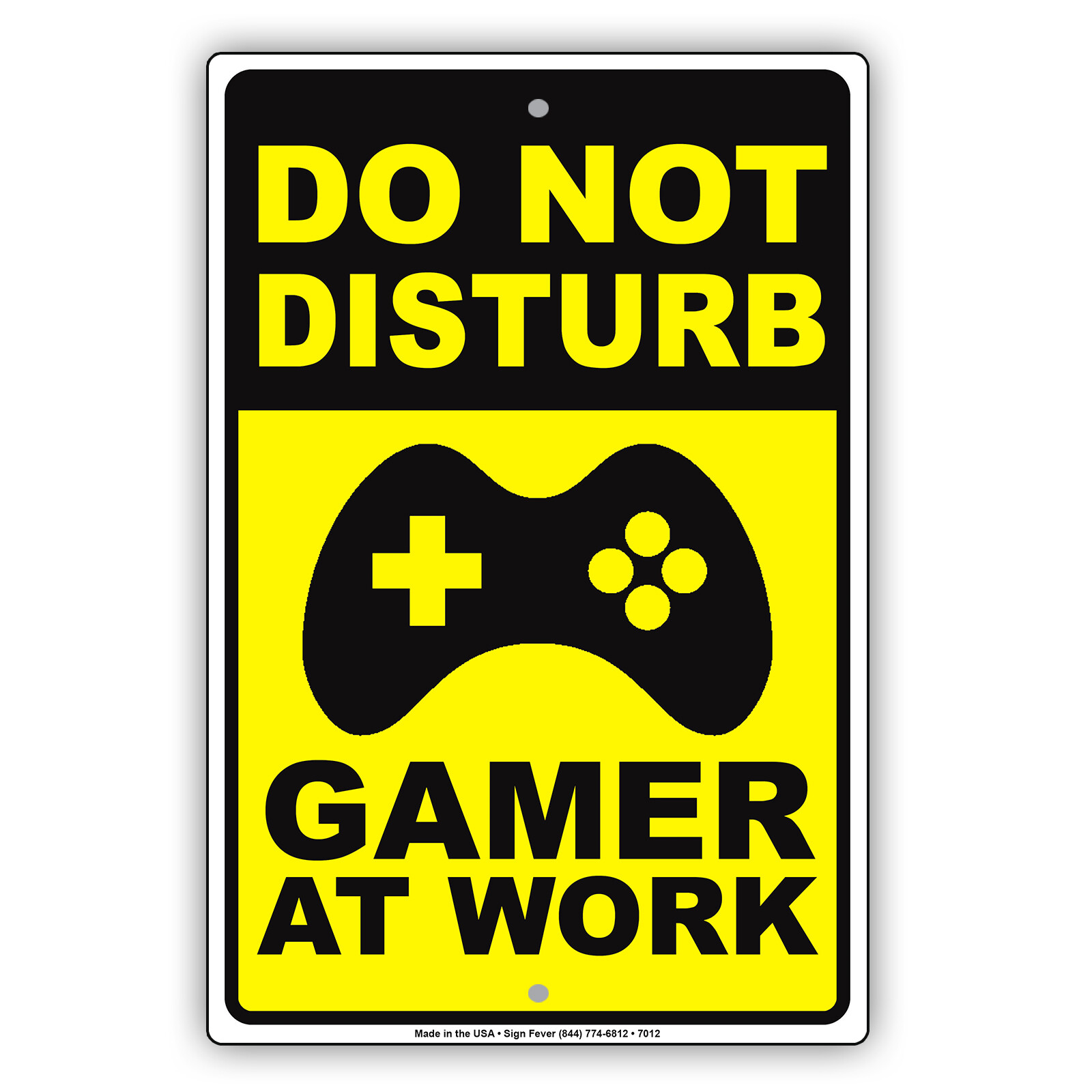 Do Not Disturb Gamer At Work Novelty Notice Funny Aluminum Metal Sign