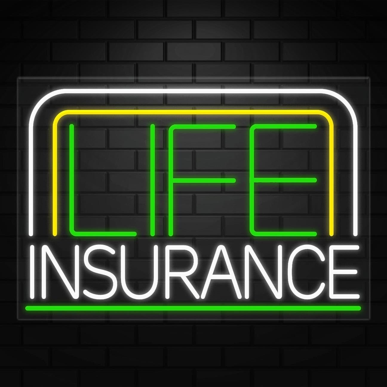Life Insurance Neon Sign for Retail Displays | LED Flex Neon | 36″W x 24″H x 1″D