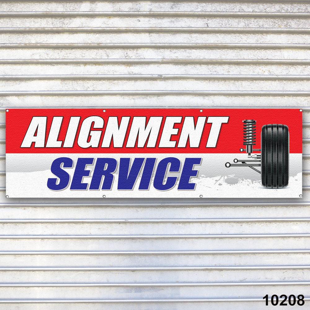 Alignment Service Banner Auto Repair Service Bay