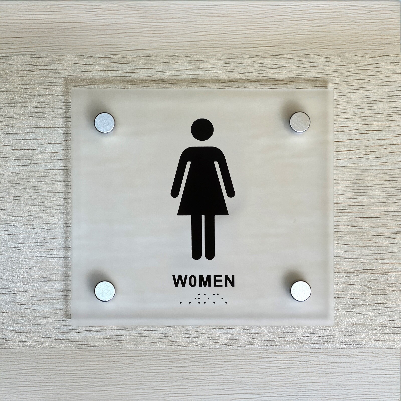 Wall Frosted Acrylic Sign with Spacers