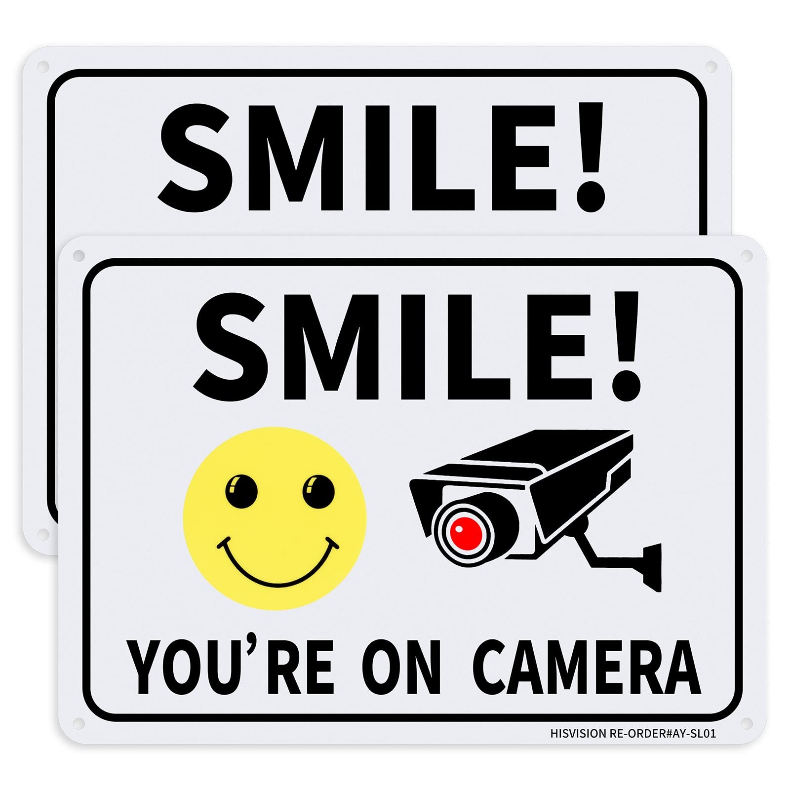 Smile You’re on Camera, Video Surveillance Sign, 10″x7″ Rust Free Warning Sign