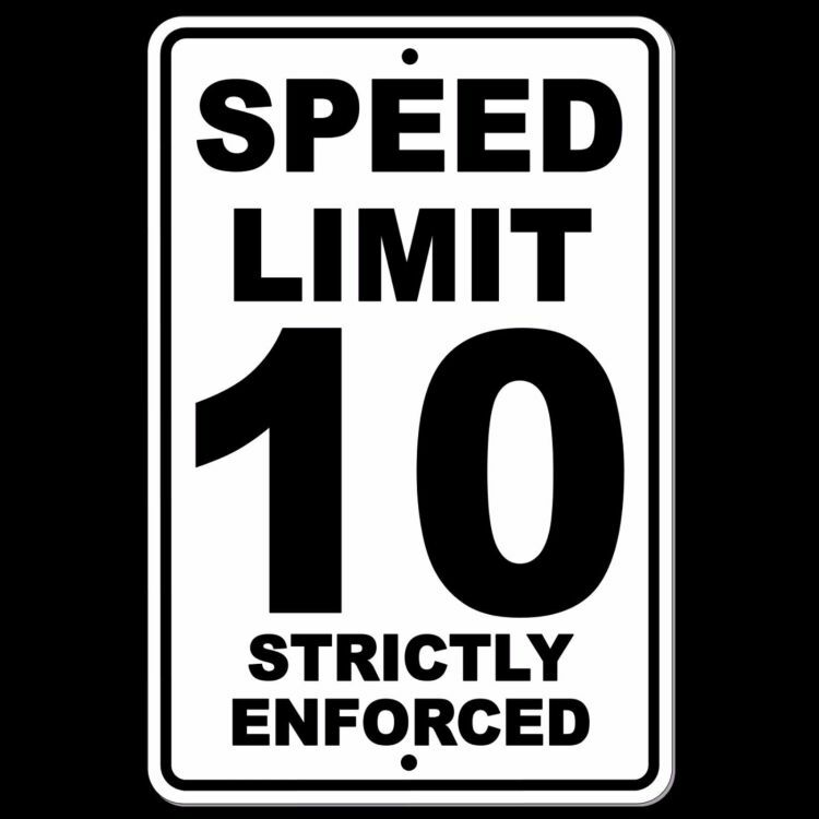 Speed Limit 10 Strictly Enforced 8″ x 12″ Sign mph slow warning traffic SW035
