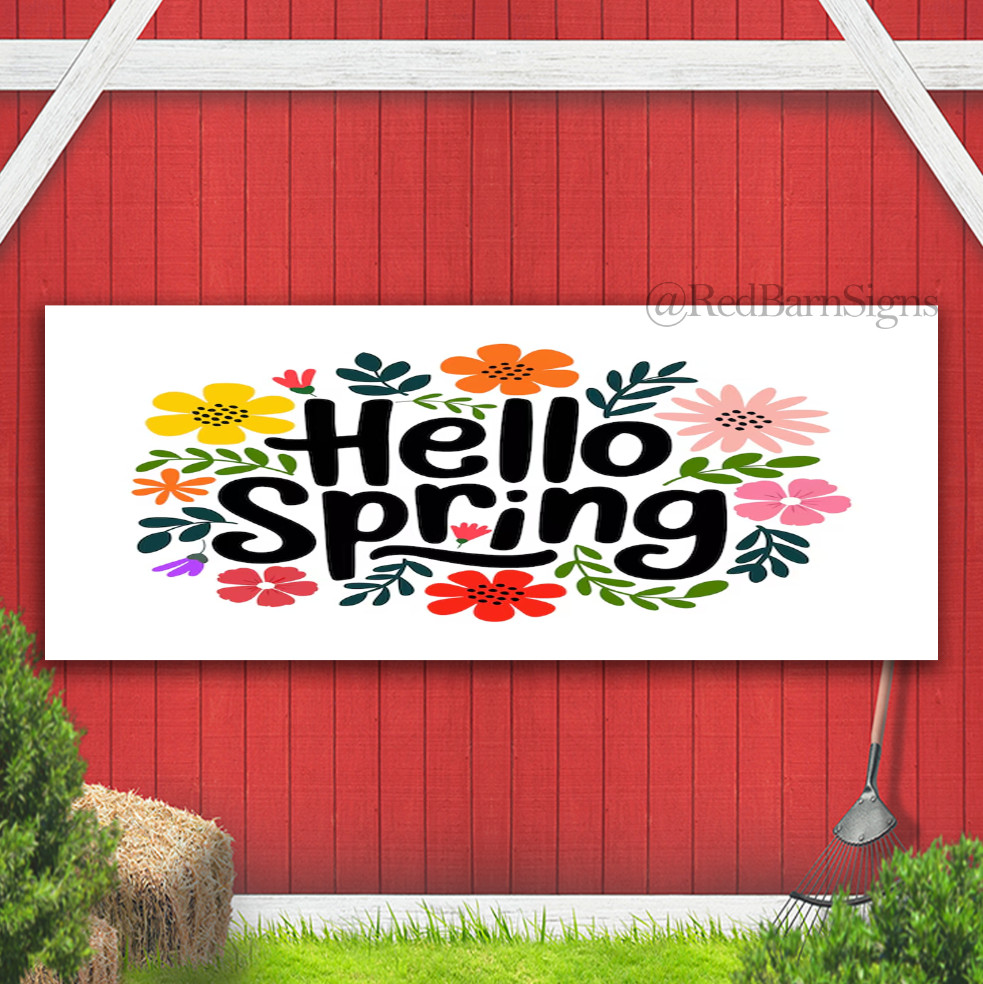 Happy Spring Decor Sign Indoor Outdoor Banner Sign