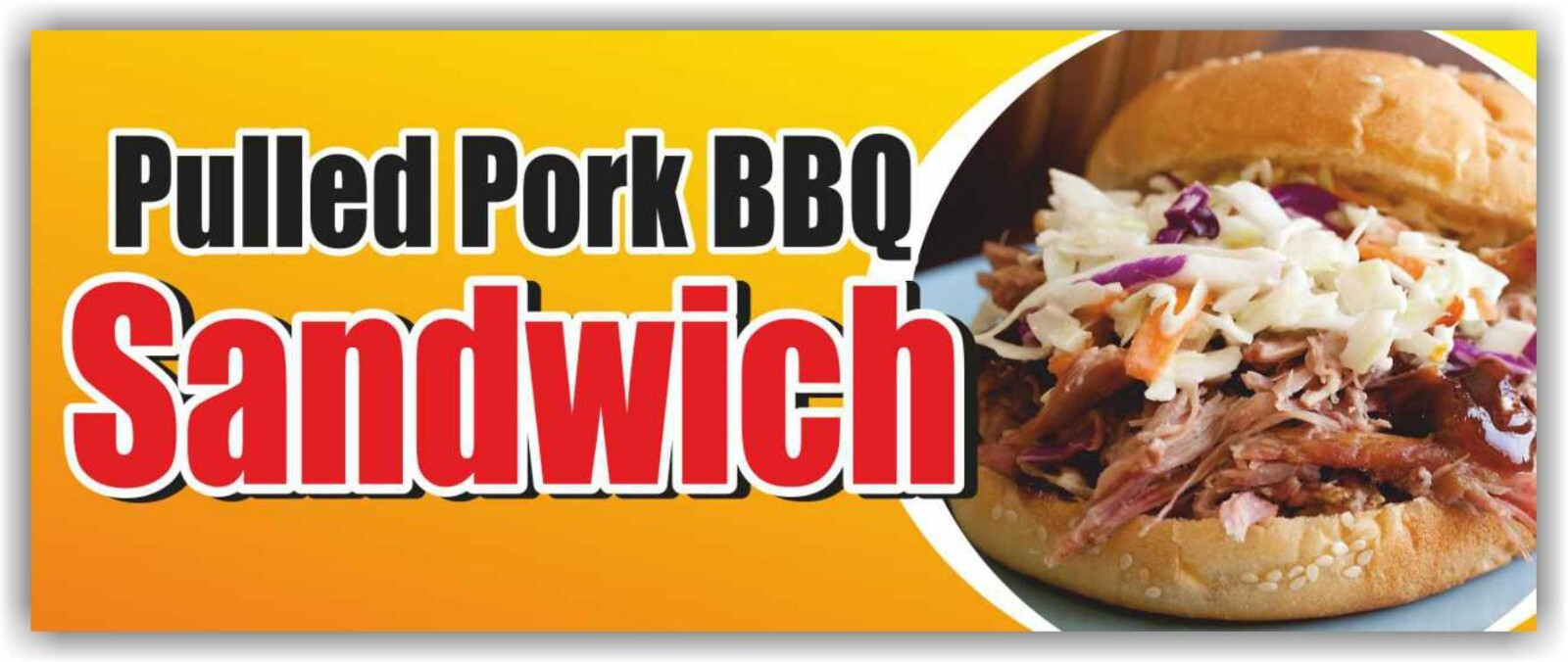 PULLED PORK BBQ SANDWICH Advertising Banner Vinyl Mesh Sign fast food beef bar