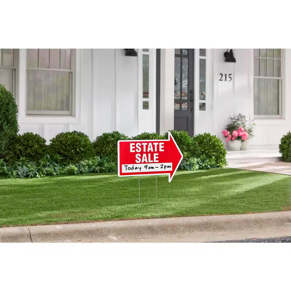 15 In. X 21 In. Corrugated Plastic 2-Sided Estate Sale Yard Sign