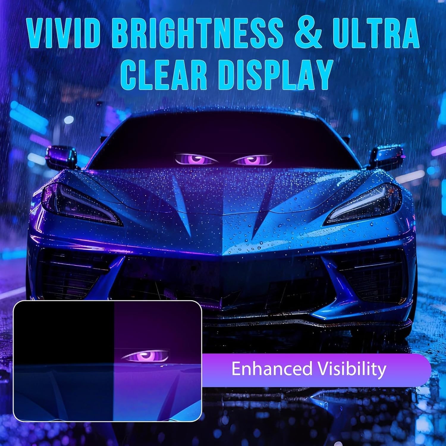 Dynamic 14”x4” Waterproof LED Sign for Cars with Multiple Scrolling Modes