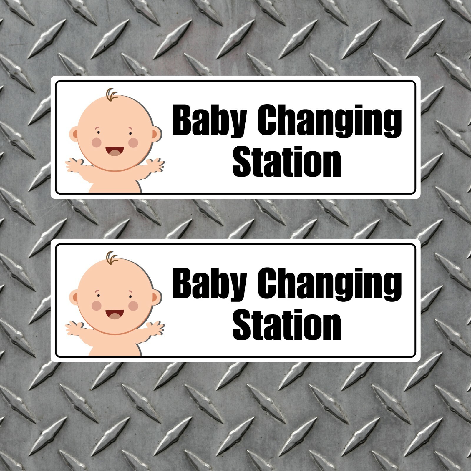 (2 Pack) 9″ X 3″ Baby Changing Station High Quality Vinyl Decals FREE SHIP