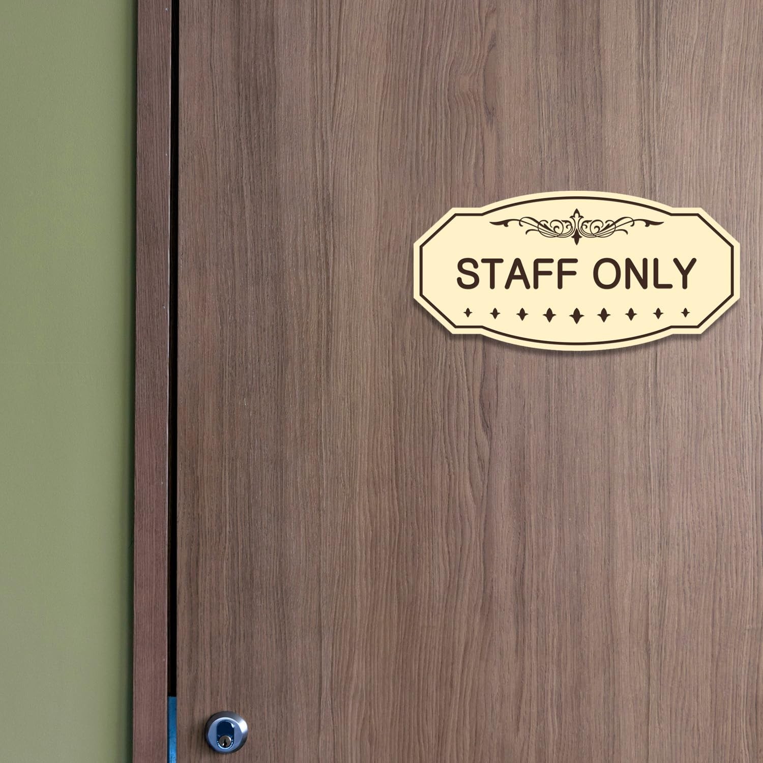 Victorian Staff Only Sign (Yellow / Black) – Medium