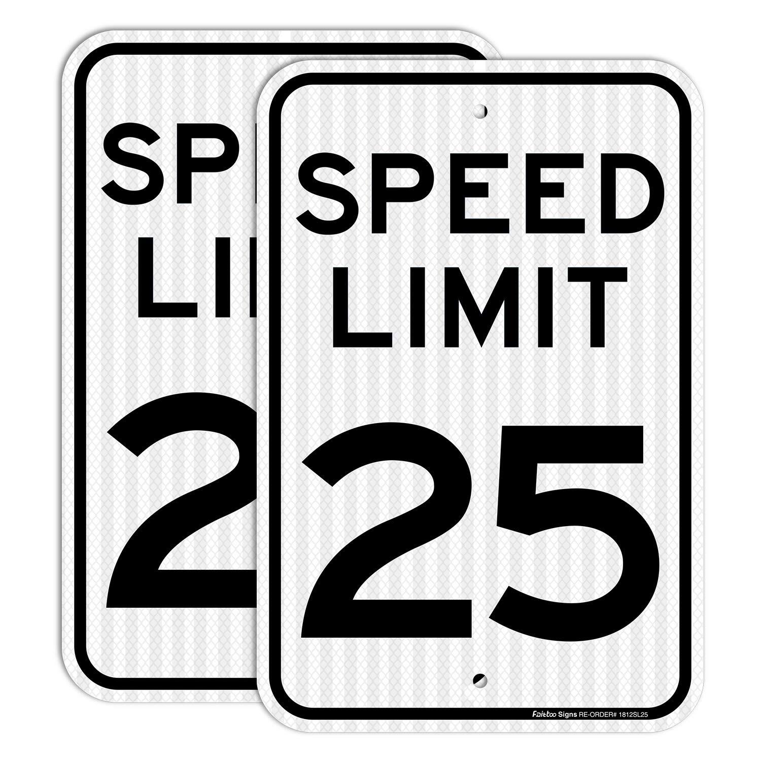 2 pack Speed Limit 25 MPH Sign, Slow Down Sign, Traffic Sign,18 x 12 Inches