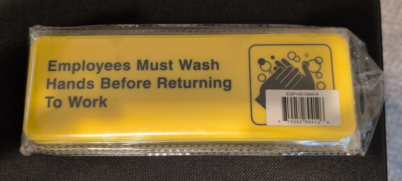 3 Pack 9×3 Inch Employees Must Wash Hands Before Returning to Work Yellow Signs