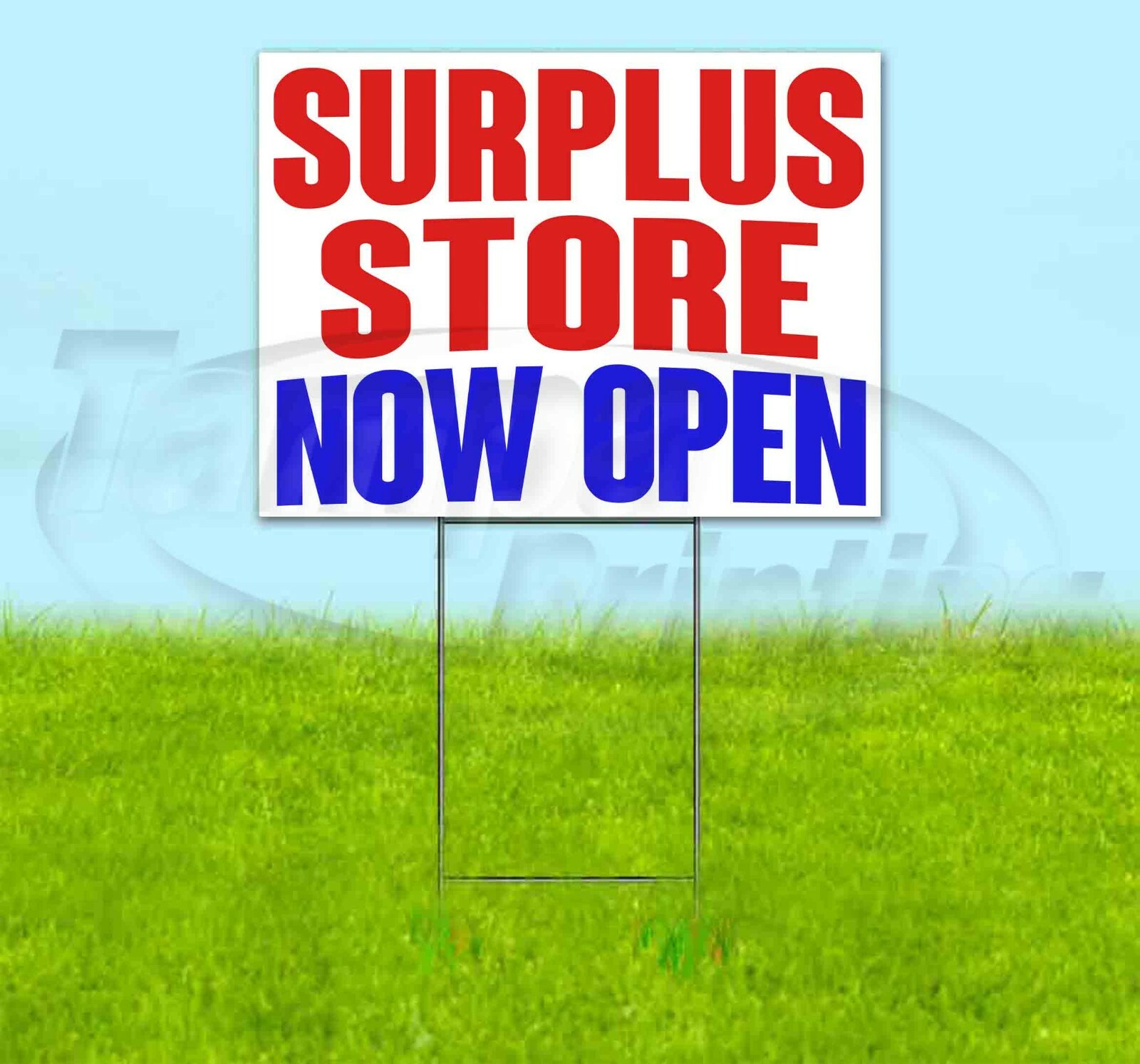 SURPLUS STORE NOW OPEN Yard Sign Corrugated Plastic Bandit Lawn Decorations