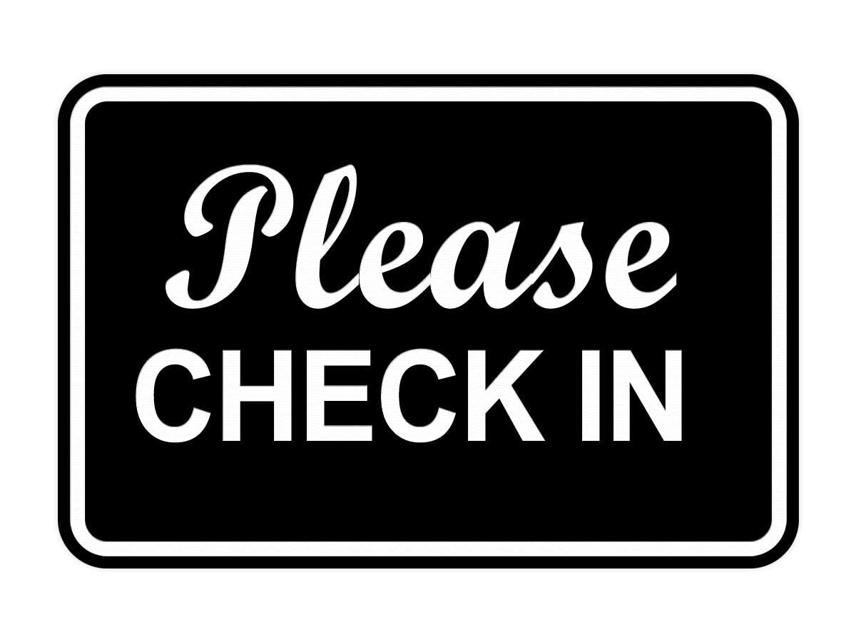 1 PCS Classic Framed Please Check In Sign Black Small Office Desk Display