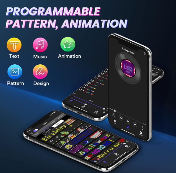 Letrero LED flexible programable con texto animado y control por app, Nuevo