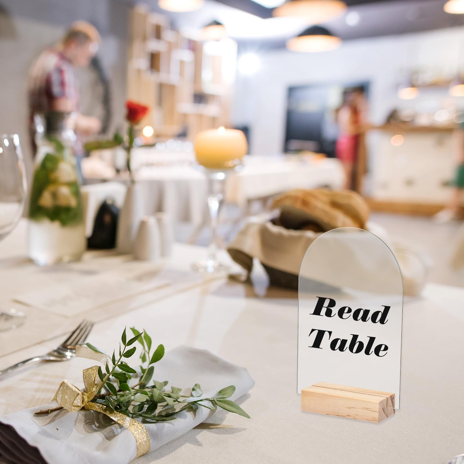 Blank Clear Arch Acrylic Sign Wooden Stand DIY Table Number Event Decor 20 PCS