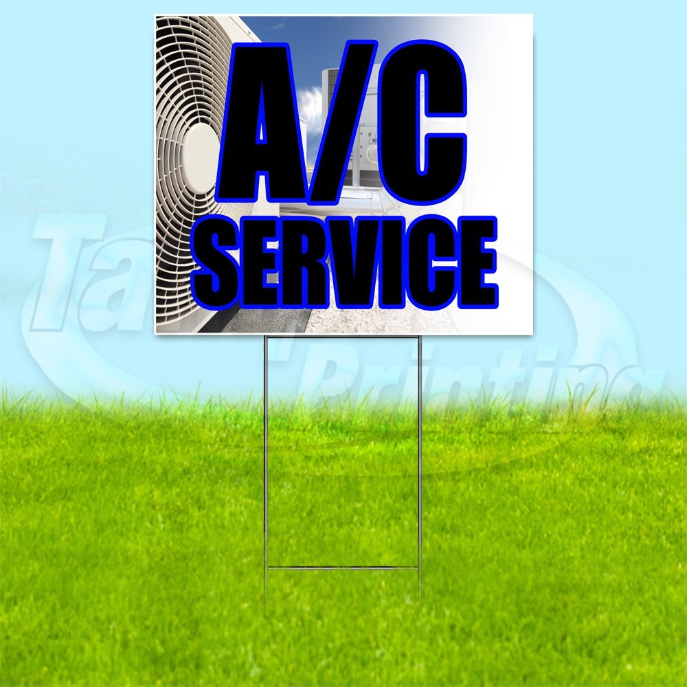 AC SERVICE 18×24 Yard Sign Home Repair Plastic Corrugated WITH STAKE USA YS00323