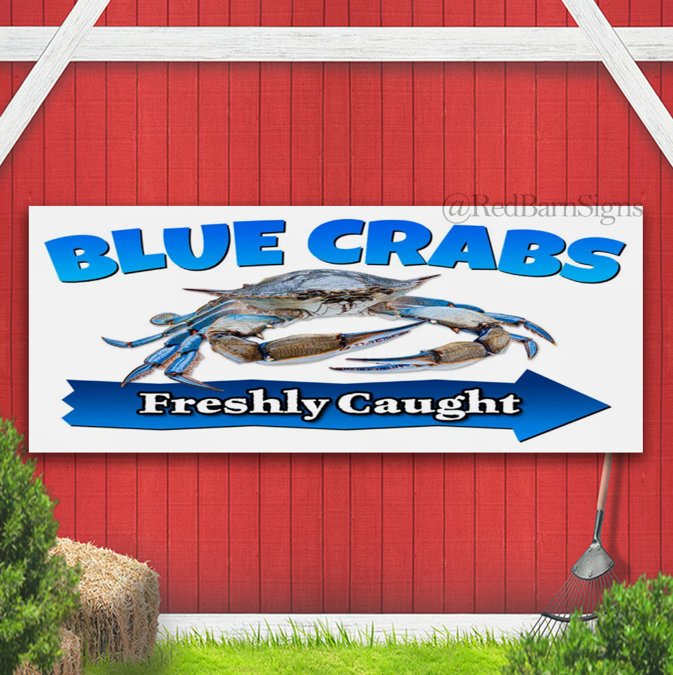 Blue Crabs One-Sided Banner Sign with Grommets