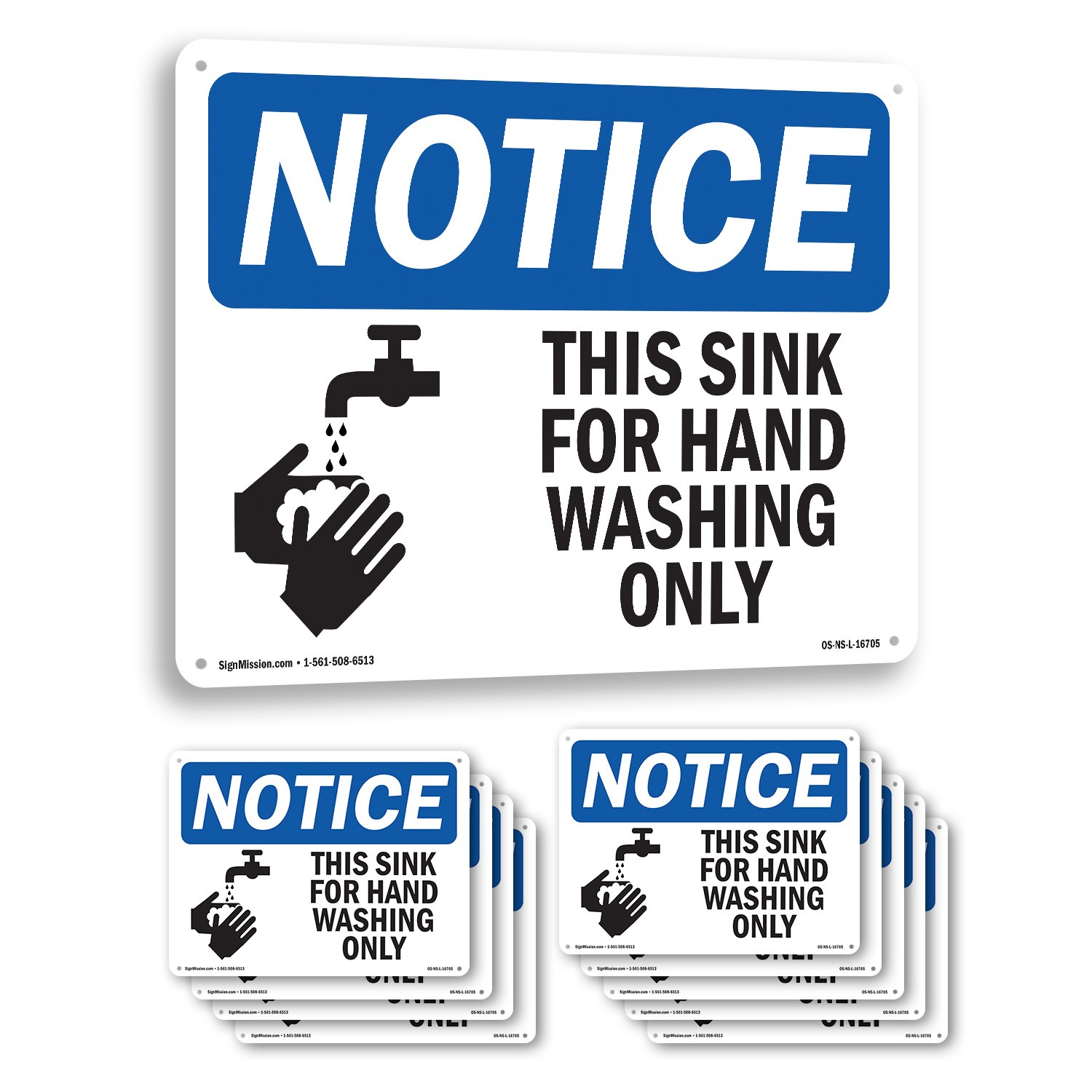 This Sink For Hand Washing Only With Symbol OSHA Notice Sign, Decal 5 or 10 Pack