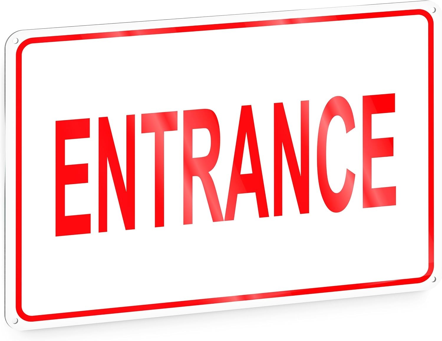 Reflective Entrance Sign, 8×12 Rust-Free Aluminum, Enter Here, Pre-Drilled | Wea