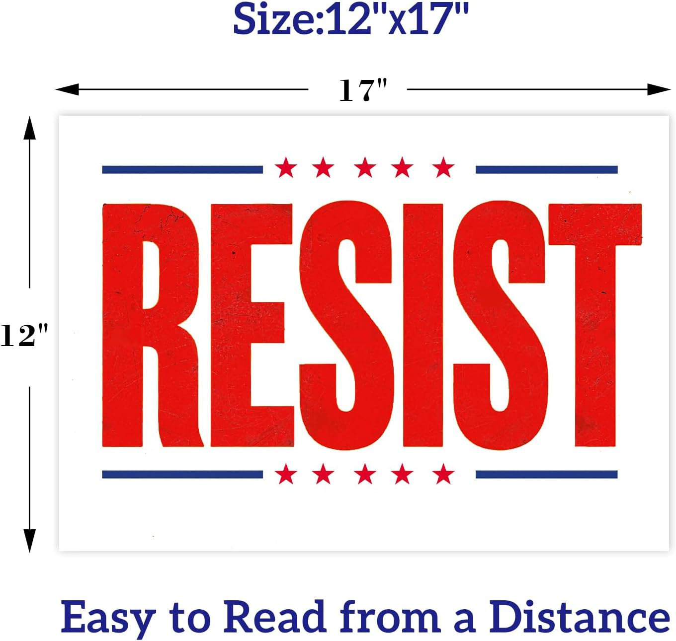 RESIST Yard Sign 12″X17″, Double Sided Corrugated Plastic with H-Stake, Weatherp