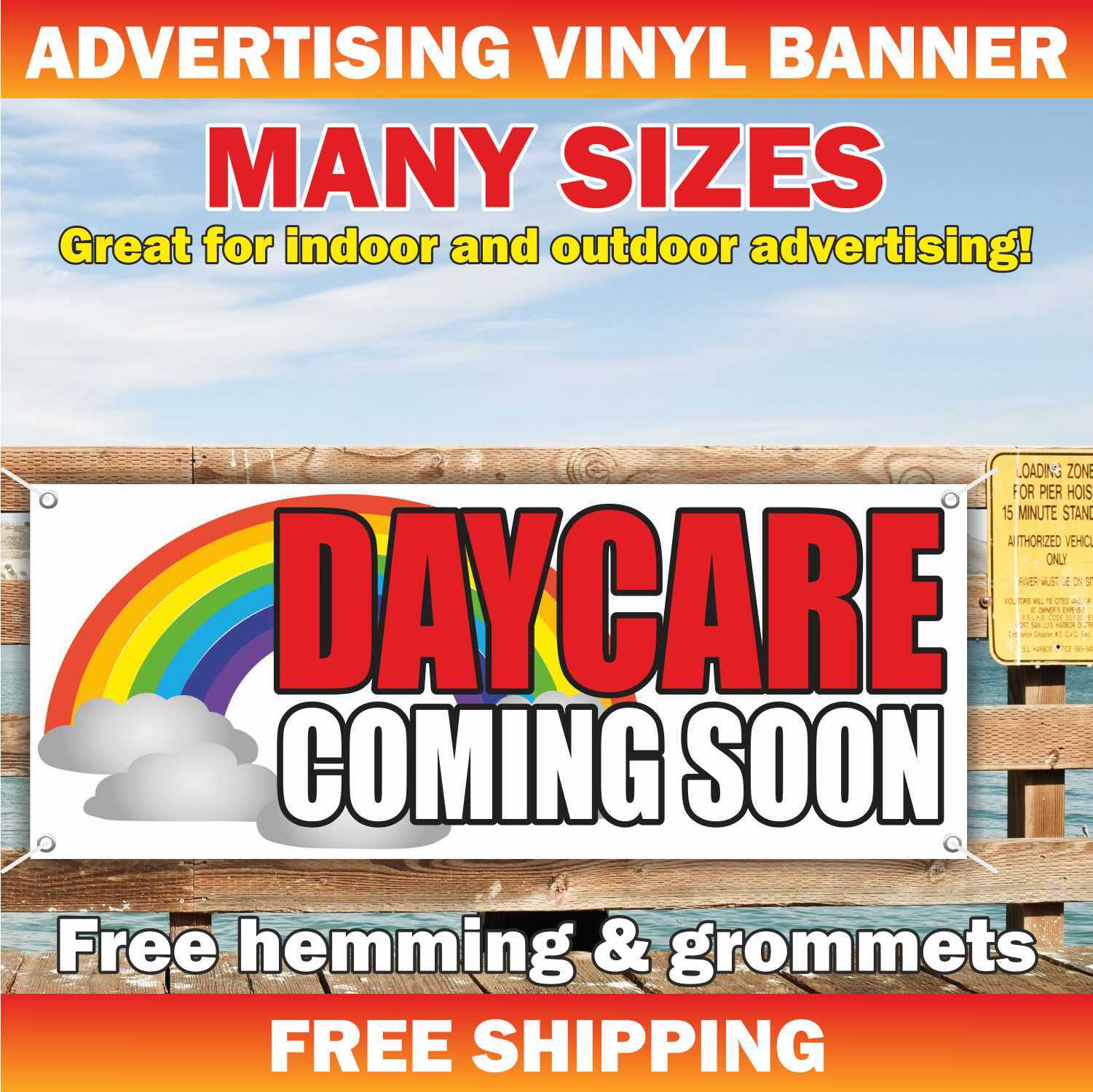 DAY CARE Advertising Banner Vinyl Mesh Sign licensed accredited kindergarten